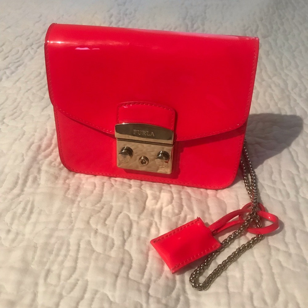 Furla Pink Patent Metropolis Mini Bag